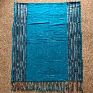 Blue Striped Pashmina Scarf